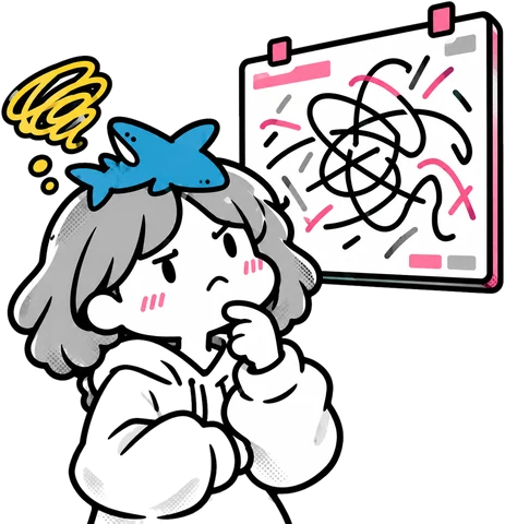 読めない字で書かれた看板を見上げて、目を細める女の子
